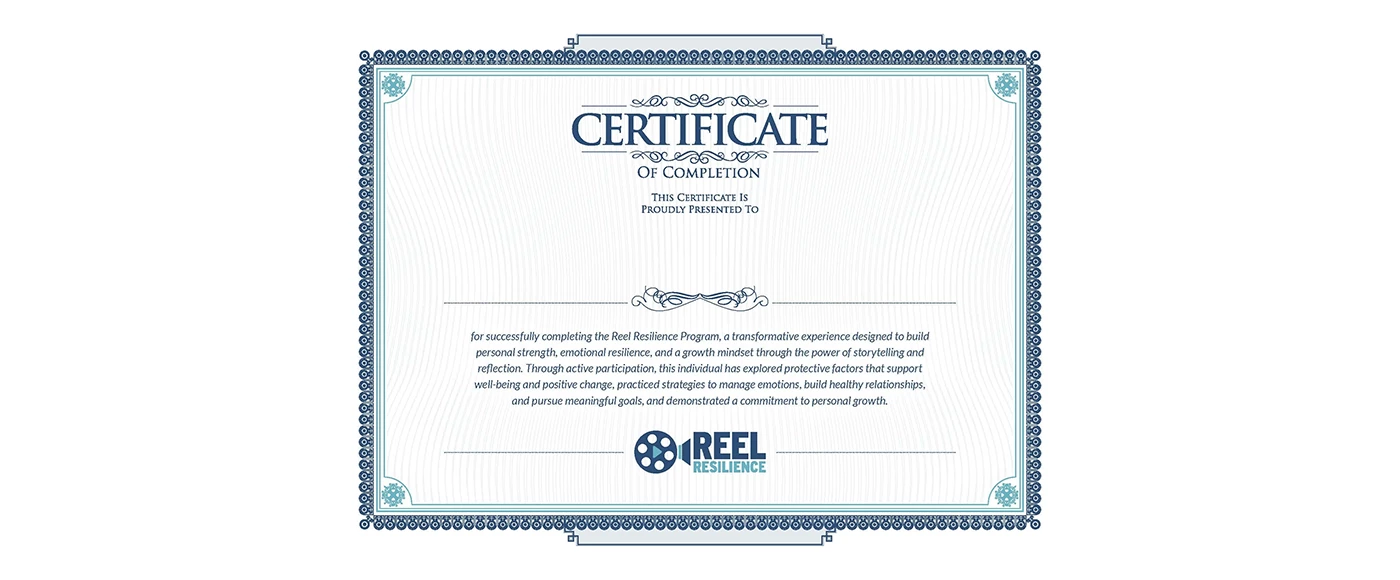 Reel Resilience Certificates and Awards